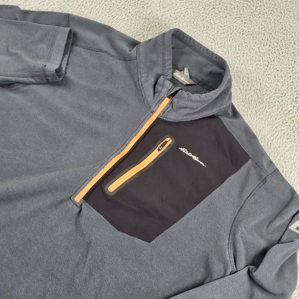 Eddie Bauer First Ascent Pullover Mens‎ XL Gray Fleece 1/4 Zip Chest Pocket
